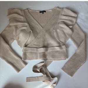 Fore Women's Tan Wrap Sweater- XS